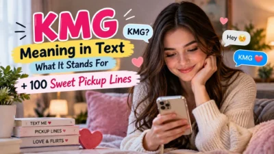 KMG meaning in text with sweet pickup lines and romantic texting examples